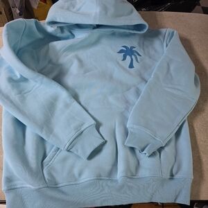 Pink Palm Puff Blue Hoodie Sz Small New